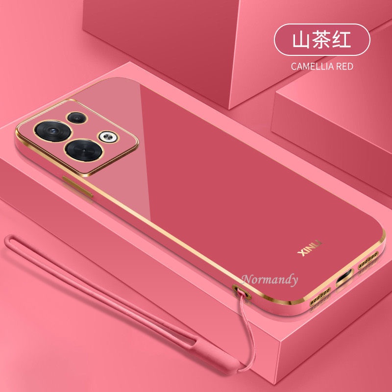 Ốp Điện Thoại Siêu Mỏng Viền Mạ Màu Đen Cho Oppo Reno8 Pro 5G Reno7 Z 7 Pro Oppo A77 A57 4G 5G 6D 2022