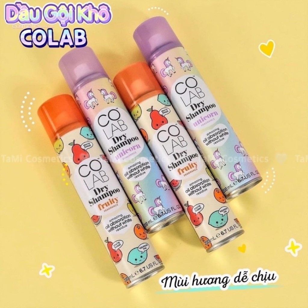 Dầu Gội Khô COLAB 200ml- Dưỡng Tóc Mềm Mượt, Tóc Sạch Bồng Bềnh, Vào Nếp.