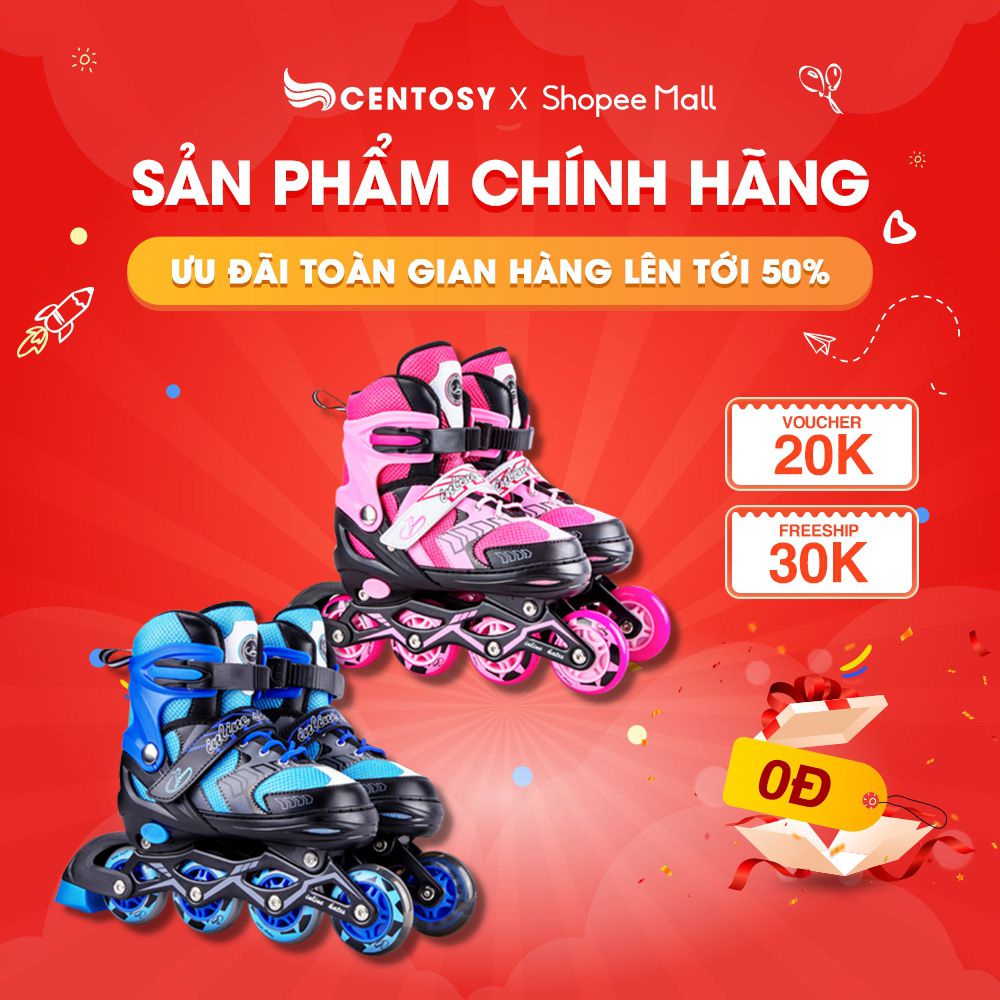 Giày Patin Trẻ Em Giá Rẻ - Centosy Papaison A9 - Bánh Đầu Phát Sáng, Form Chắc Chắn