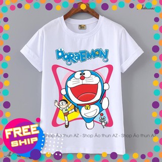 (GIÁ TỐT) Áo thun in hình Doraemon ( có size trẻ em ) - Cotton Thái Doremon M2425