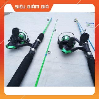 R bộ cần câu đặc daiwa 2 khúc + máy 200 + phụ kiện
