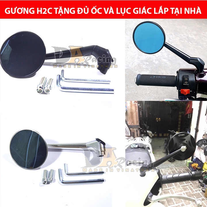 Gương Tròn H2C - Gương tròn xe máy CNC chân xéo