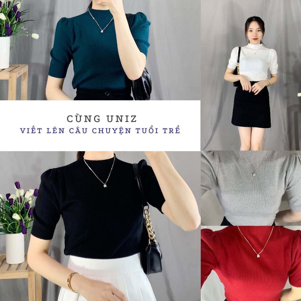 Áo Len Basic UNIZ (5 Màu), Dáng Dài, Tay Lỡ, Tay Bồng, Cổ Tròn, Trơn, Vải Len Mềm Nhẹ | BigBuy360 - bigbuy360.vn