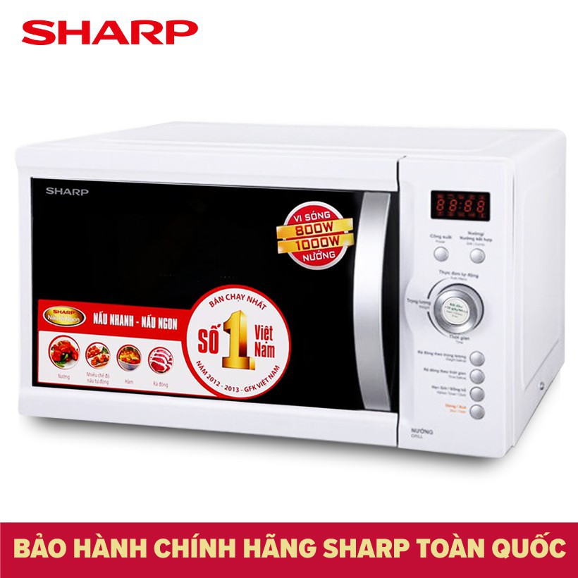 Lò vi sóng Sharp R-G371VN-W Dung tích 23L, Công suất 800W