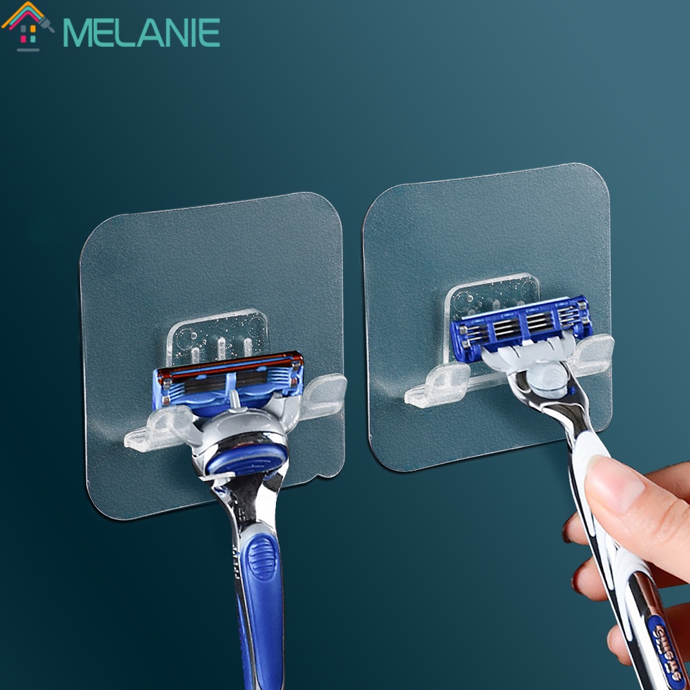 1 Móc Treo Dao Cạo Râu Bằng PVC Trong Suốt Chống Nước 60 * 60mm