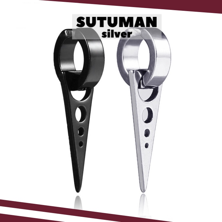 [HỎA TỐC] Bông tai punk hình tam giác nhọn chất liệu titan cao cấp không ảnh hưởng tai SUTUMANsilver