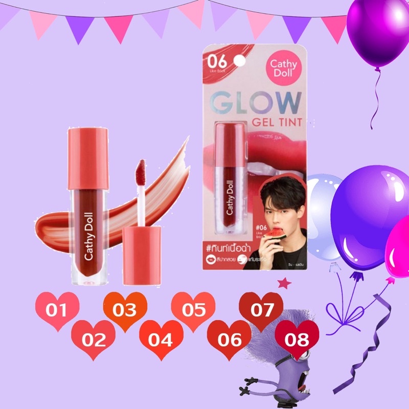 [tặng kèm  Ảnh Win] Cathy Doll Glow Gel Tint 2.4g Son Nước Lì Thái lan lâu trôi màu tự nhiên NỘI ĐỊA THÁI