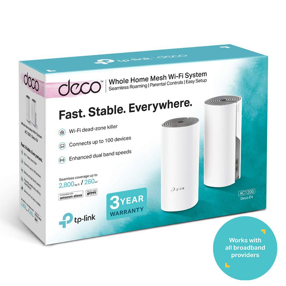 TP-Link Deco E4 (2pack) Hệ thống Wi-Fi Mesh Cho Gia Đình AC1200