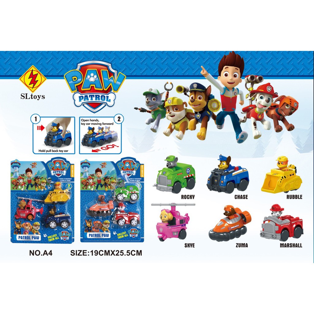 Vỉ biệt đội 3 chú chó cứu hộ PAW PATROL chạy đà cho bé (9903)