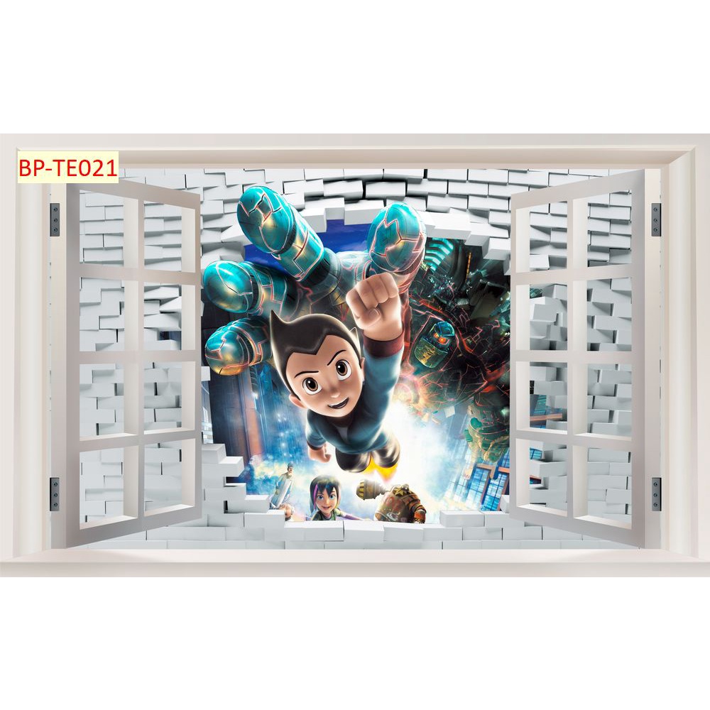 Tranh Dán Tường Phòng Trẻ Em Hoạt Hình Ngộ Nghĩnh động vật trong rừng sâu 3D