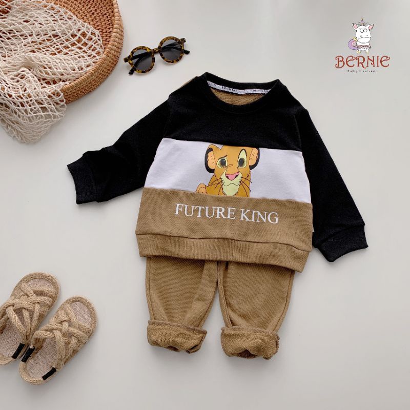 _Bộ cotton da cá Simbaking cho bé trai 9 đến 22kg
