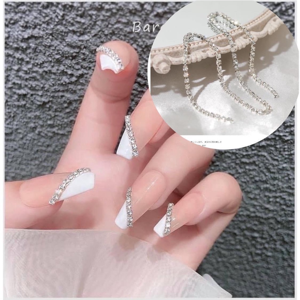 Phụ kiện nail, charm xích nail trang trí móng tay lấp lánh