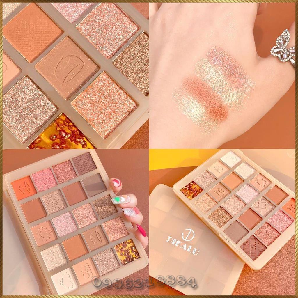 Bảng phấn mắt hạt dẻ 20 ô màu lì nhũ lâu trôi DIKALU trang điểm mắt DHD2 | BigBuy360 - bigbuy360.vn