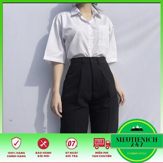 💖MỚI VỀ💖ÁO SƠ MI TAY LỠ NGẮN TAY MÀU TRẮNG UNISEX ĐỦ SIXE S M L