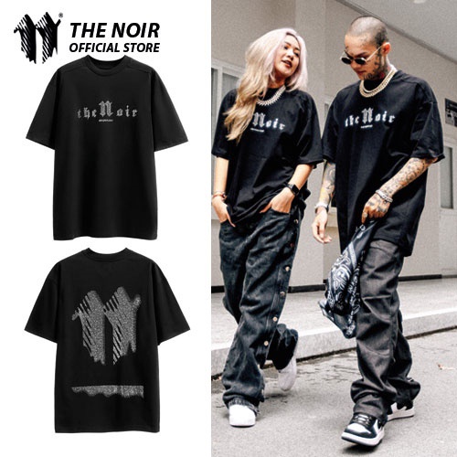 Áo thun phom rộng đính đá unisex - thời trang đường phố - DIAMOND TSHIRT - The Noir
