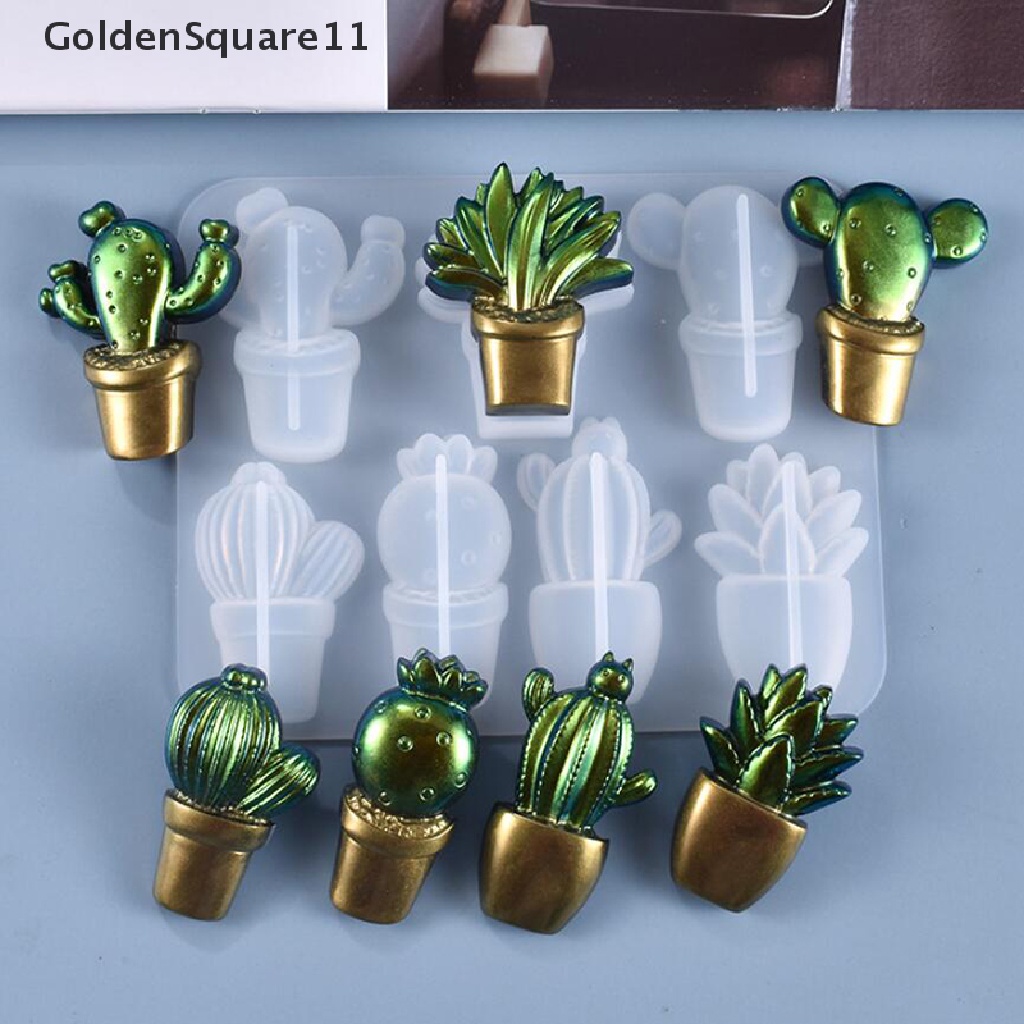 Khuôn Silicone Làm Mặt Dây Chuyền Hình Chậu Xương Rồng 3D DIY