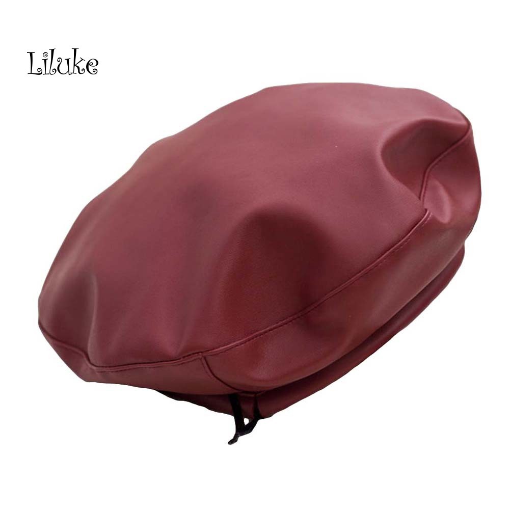 Mũ Nồi Giả Da Màu Trơn Thời Trang Cho Nữ