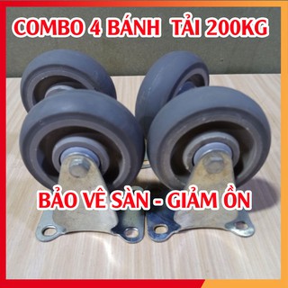 Bánh xe cao su TPR Giảm ồn - bảo vệ sàn 100mm tải 200kg