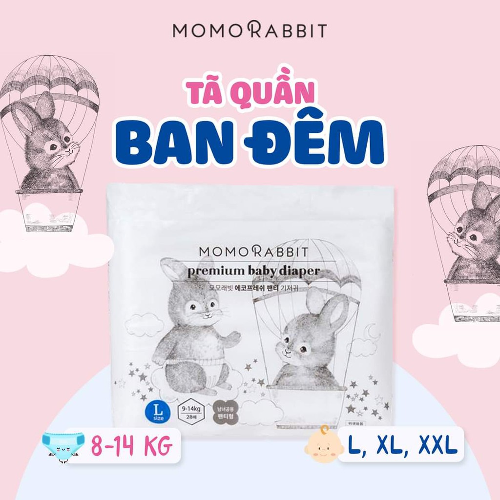 Bỉm Quần/Dán Momo Rabbit Nội Địa Hàn Đủ Size S36/M32/L30/XL36 và M30/L28/XL22/XXL18