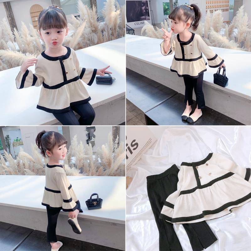 Set Đồ 5 Món Chất Cotton Dáng Rộng Phong Cách Hàn Quốc Thời Trang Xuân Thu Xinh Xắn Cho Bé Gái