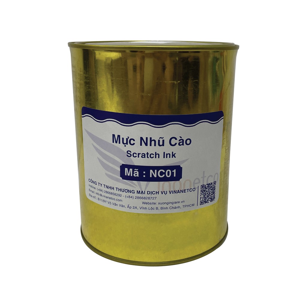 Mực in thẻ cào 1kg -NC01 ( Bạc), Kèm nước pha