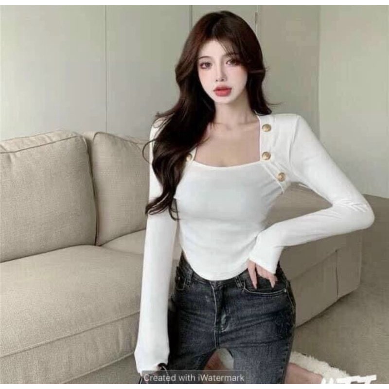 Áo thun phối nút 2 bên CAO CẤP sang trọng A15