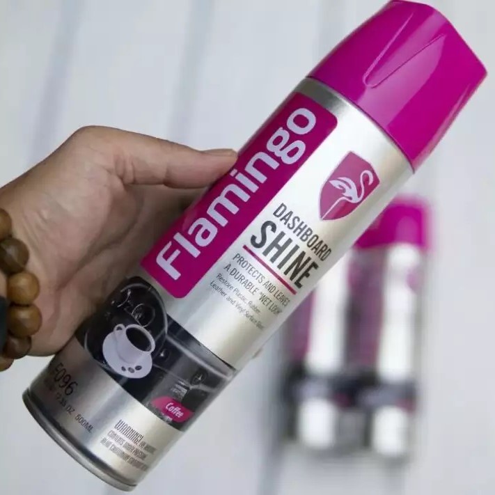 Bình Xịt Dưỡng Bóng Nội Thất Flamingo DashBoard Shine Coffee F096 500ml Vệ Sinh Nội Thất Xe Hương Cafe