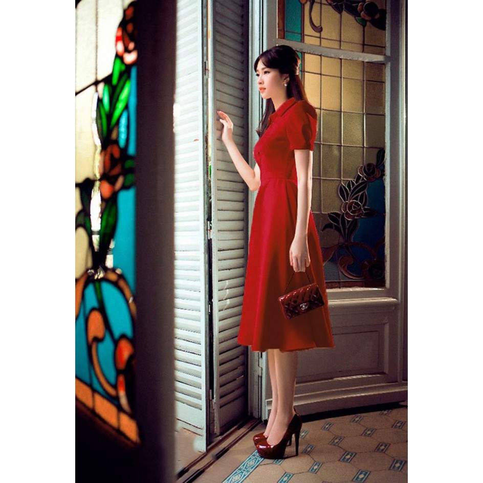 Đầm phong cách Vintage cổ sơ mi Misa Fashion MS320 - Lịch thiệp và quý phái | BigBuy360 - bigbuy360.vn