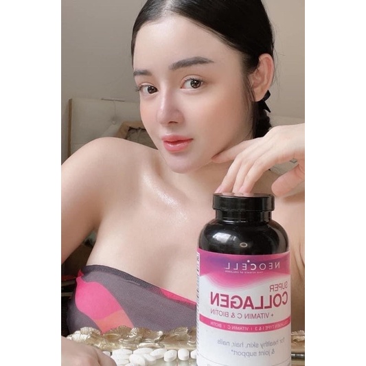 Biotin Super Collagen + biotin chai 360 viên hãng Neocell của Mỹ. Collagen đẹp da nổi tiếng của Mỹ