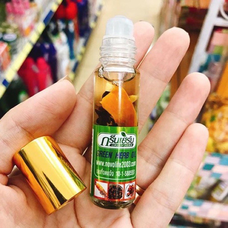 [Cam kết chính hãng] Dầu lăn nhân sâm thảo dược Green Herb 8ml của Thái Lan