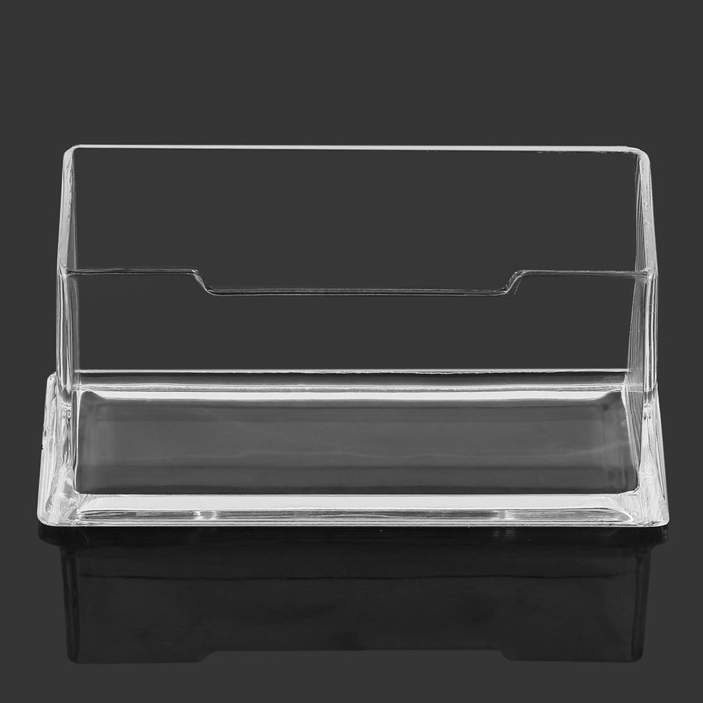 •NEW•Clear Desktop Business Card Holder Display Stand Acrylic Plastic Desk Shelf