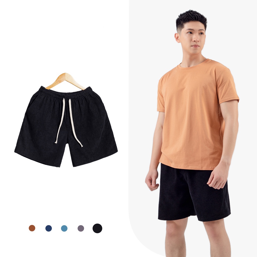 Quần Đùi Nam Trơn Chất Nhung Tăm Thoải Mái Mếm Mại ,Quần Short Nam Cao Cấp Cực Đẹp - 1996BLUE
