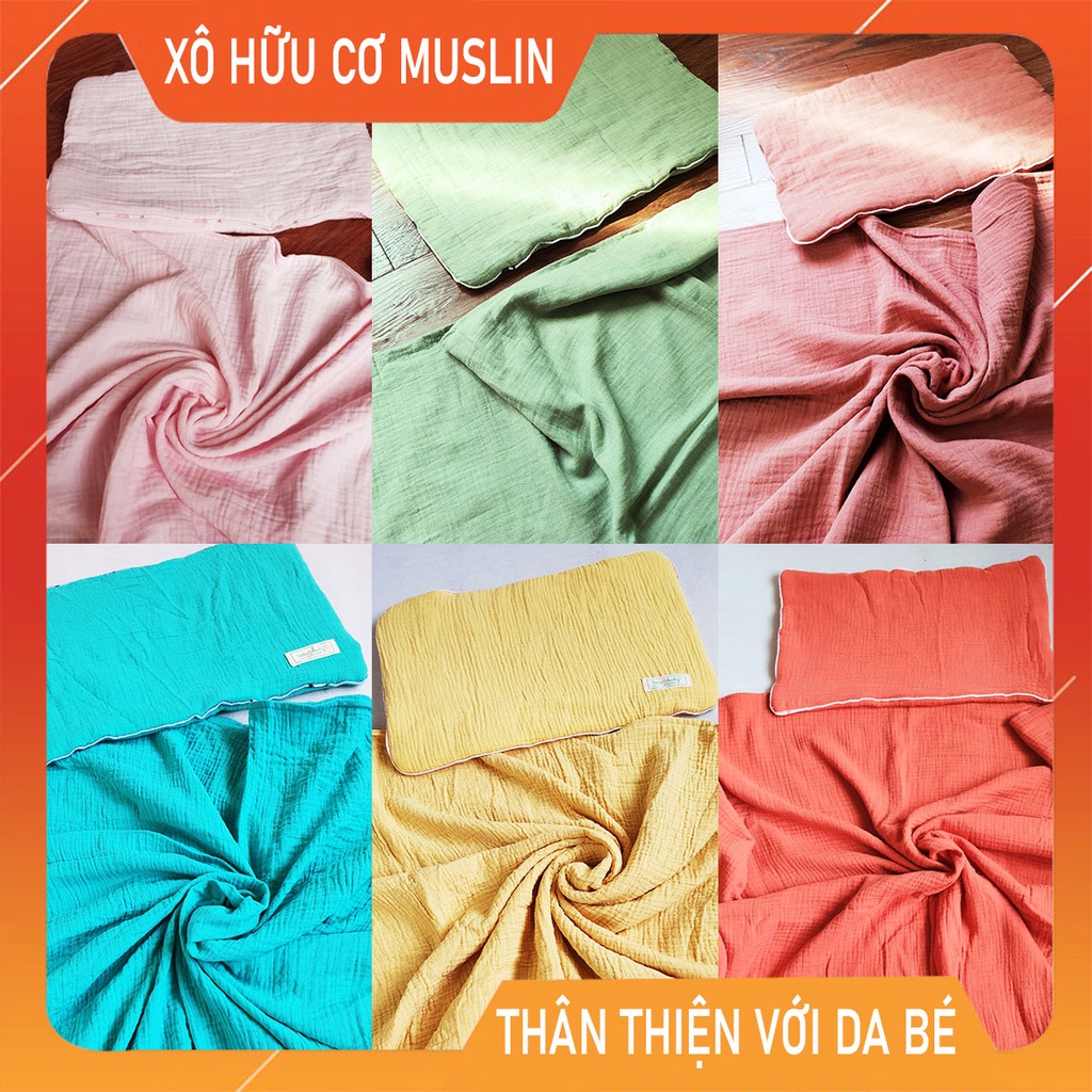 Chăn xô hàn quốc màu trơn [Organic Muslin]