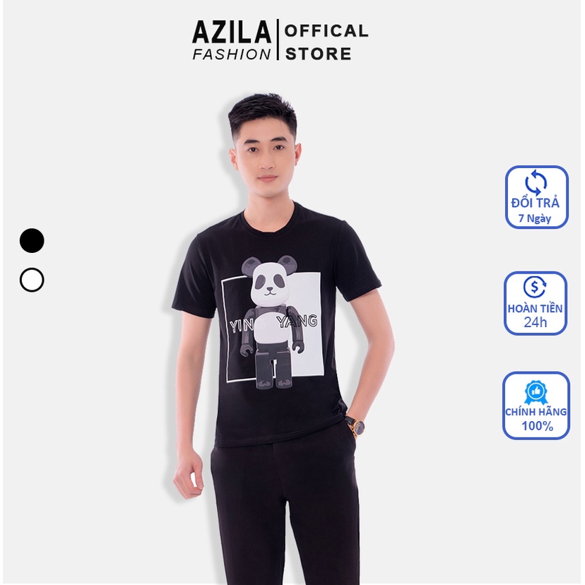 Áo phông nam AZILA Hình Gấu Trúc YinYang Chất Liệu 100% Cotton Thoáng Mát