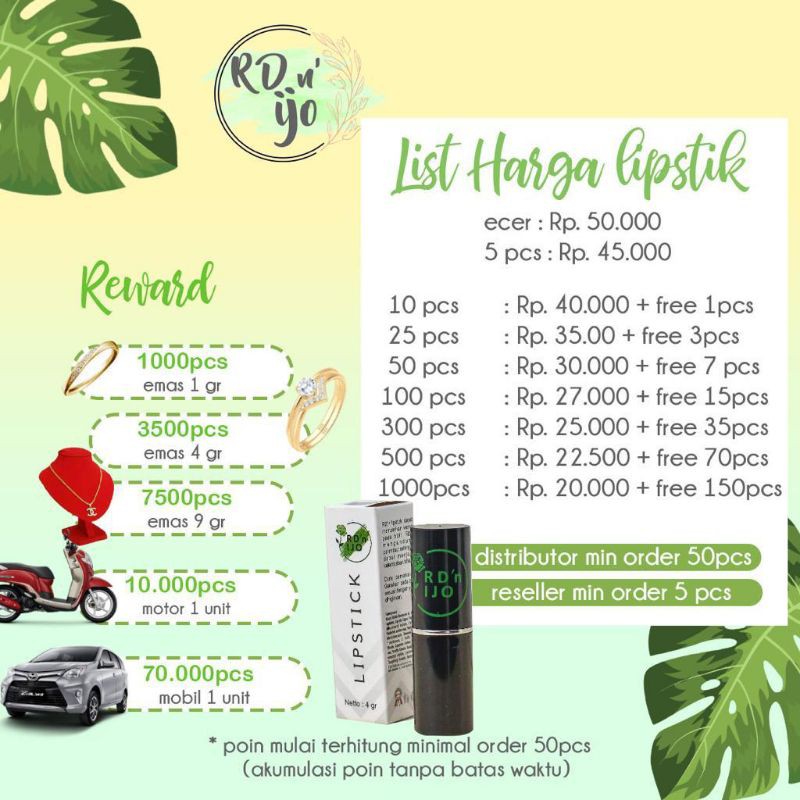 (Hàng Mới Về) Son Môi Huru Hara Rdn Ijo Bền Màu Suốt 24 Giờ | BigBuy360 - bigbuy360.vn