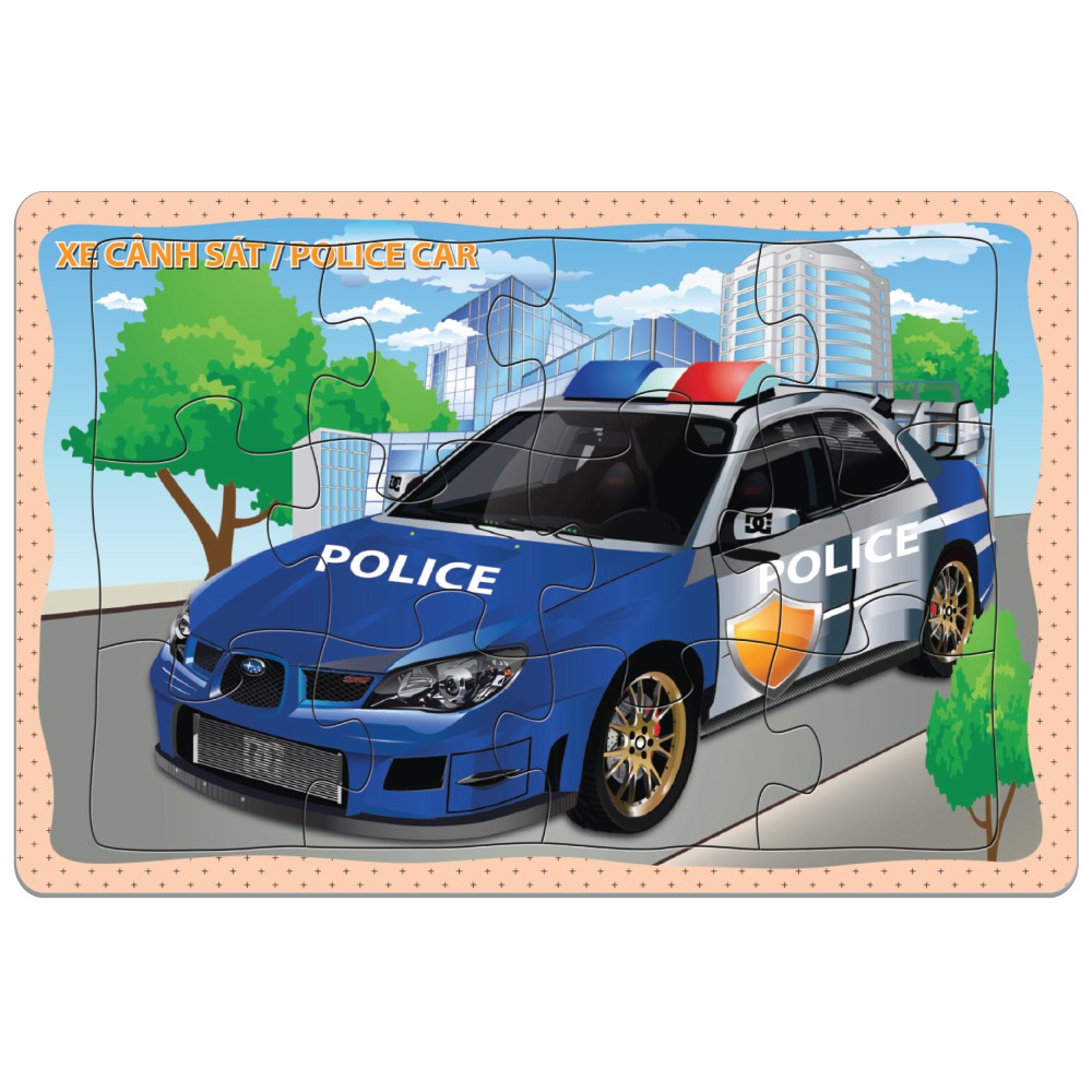 Tranh xếp hình Tia Sáng Jigsaw Puzzle 12 mảnh phát triển trí tuệ cho bé - Ô TÔ  - MSP: A5-025