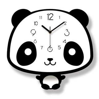 Cute Kids Room Panda Type Children Gifts Clocks Decor Silent Mute Home Cartoon W
