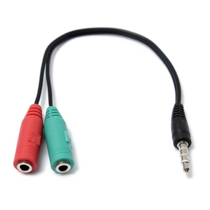 Cáp Chia Audio 3.5Mm Ra Mic Và Loa (Xanh Đỏ) - Dây Chia Âm Thanh Ra Micro Và Loa