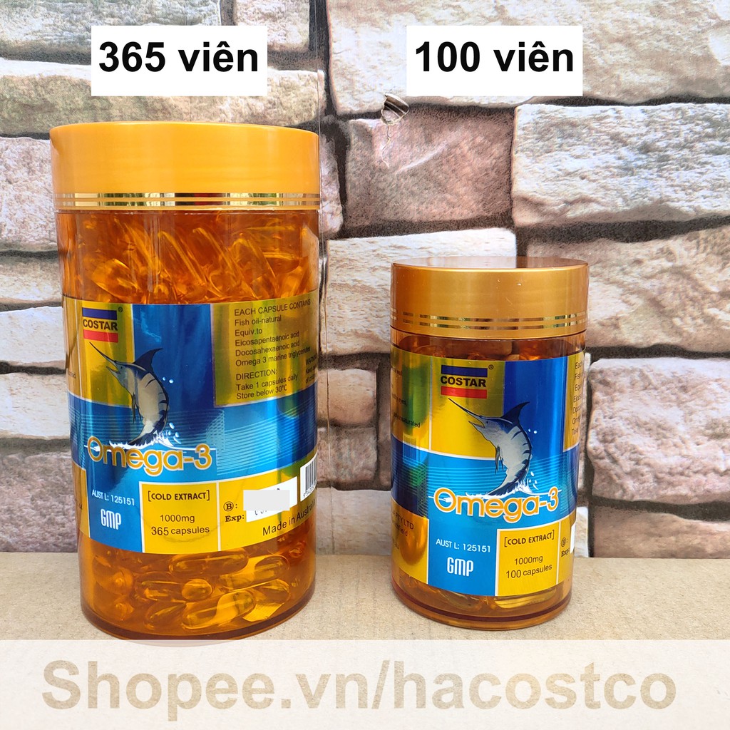 Viên uống Costar Omega 3 Dầu Cá Fish Oil Úc 1000mg 100 viên , 365 viên Của Úc