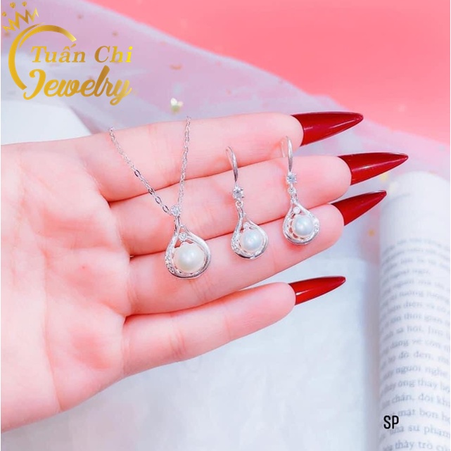 ❤️SẴN HÀNG❤️ Set Trang sức Bạc Nữ Cao Cấp Đính Ngọc Cách Điệu, Xinh Xắn