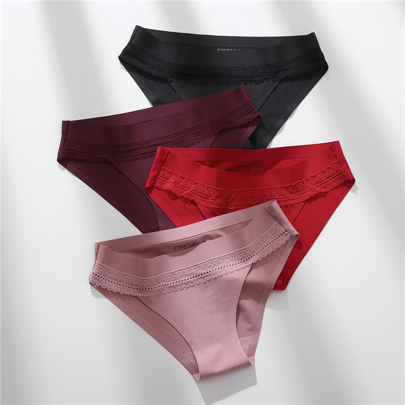 Cute Byte Quần Lót Ren Không Đường May Màu Trơn Dễ Thương Cho Nữ