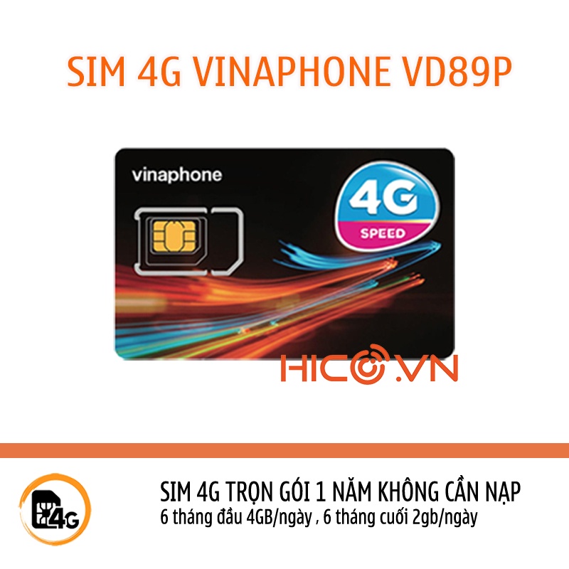 Sim 4G Vinaphone VD89P Trọn Gói 12 Tháng – Tặng 4GB/Ngày Trong 6 Tháng Đầu, Miễn Phí Nghe Gọi – Không Cần Nạp Tiền