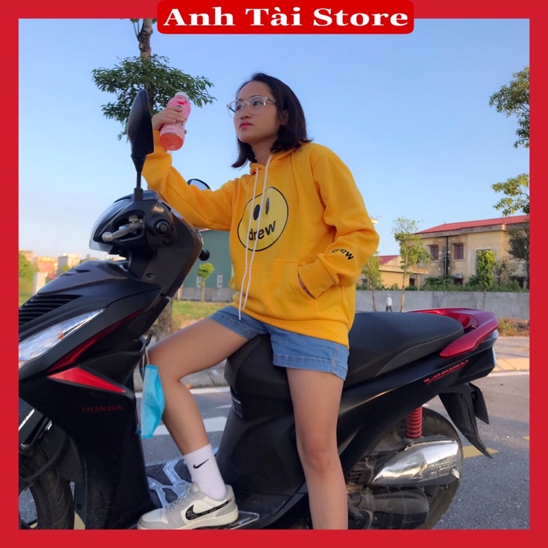 Áo hoodie drew in hình mặt cười  nam nữ chất nỉ ngoại mềm mịn fom rộng unisex oversize đến 68kg sẵn nhiều màu AT 9998 | BigBuy360 - bigbuy360.vn