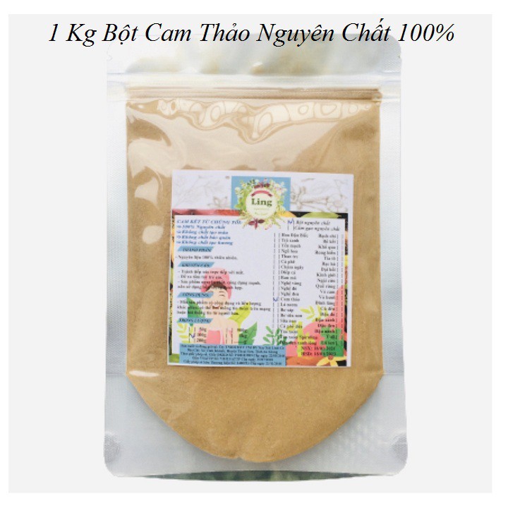 Bột Cam thảo 1 Kg có giấy VSATTP và ĐKKD nguyên chất thiên nhiên 100% dùng để đắp mặt đa công dụng