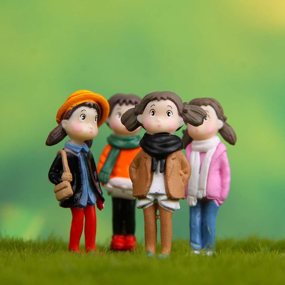 CLEOES Set 4 Tượng Bé Gái Hayao Miyazaki Moss Dễ Thương