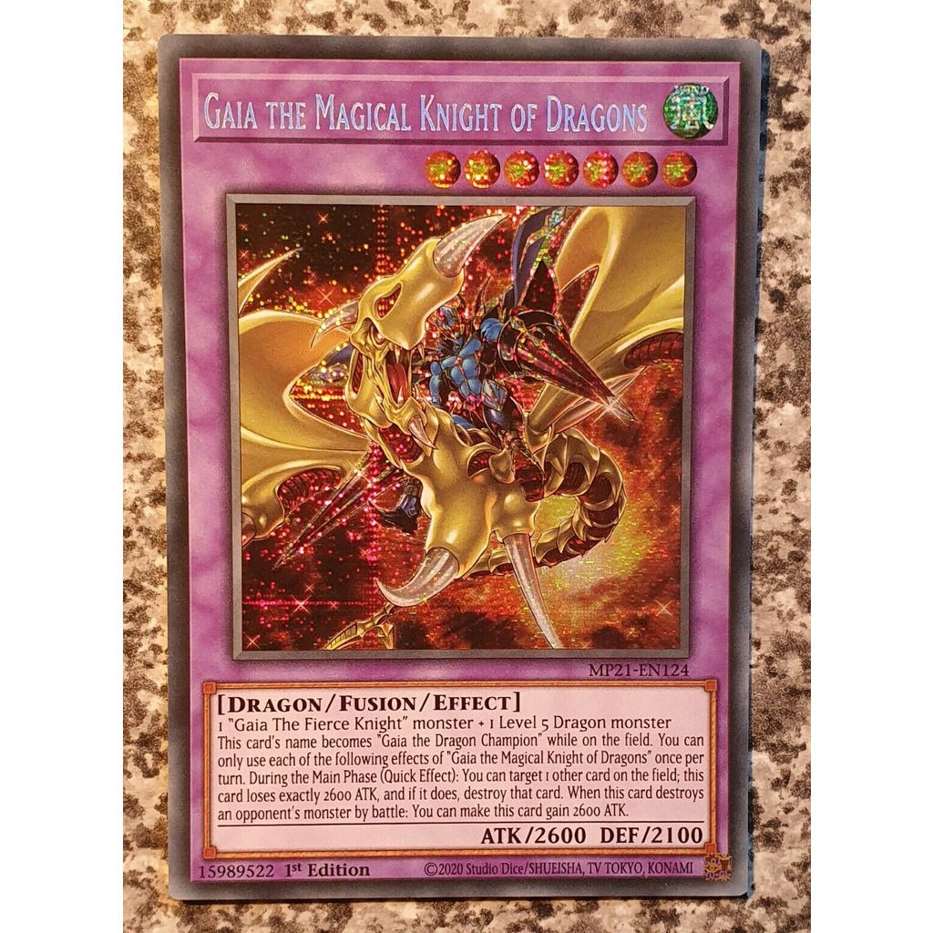 Bài Yugioh OCG - Gaia The Magical Knight Of Dragons (Ultra Rare/ Secret Rare) # Art Gaia The Dragon Champion