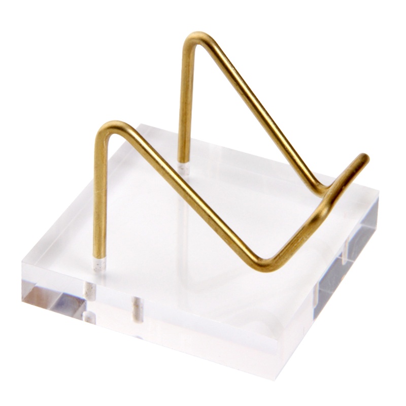 Giá đỡ trưng bày đá khoáng sản bằng kim loại với đế acrylic pha lê