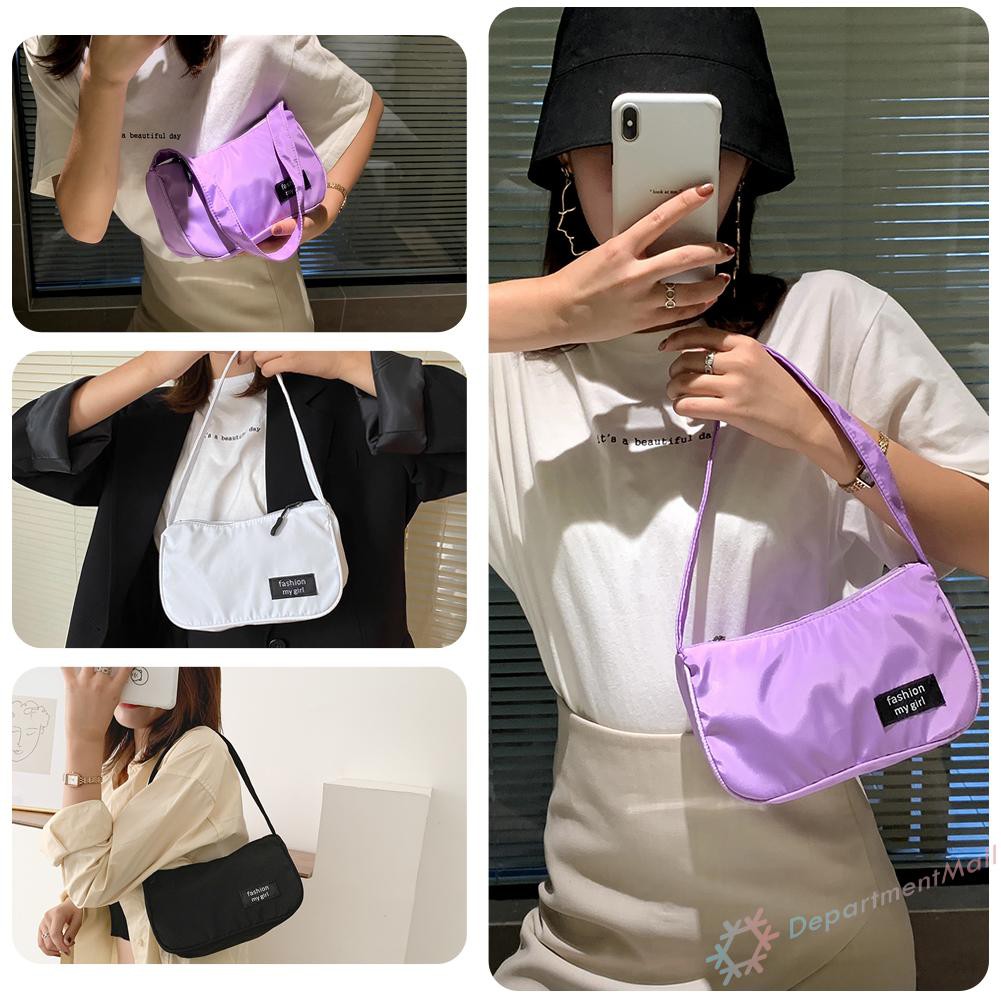 【High Quality】Casual Nylon Women Handbag Totes Female Street Zipper Underarm Shoulder Bag