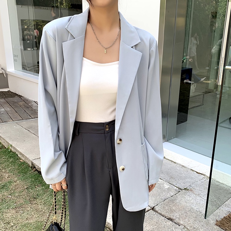 Áo Khoác Vest Dáng Rộng Thiết Kế Đơn Giản Thiết Kế Mới Thời Trang Mùa Thu Dành Cho Nữ