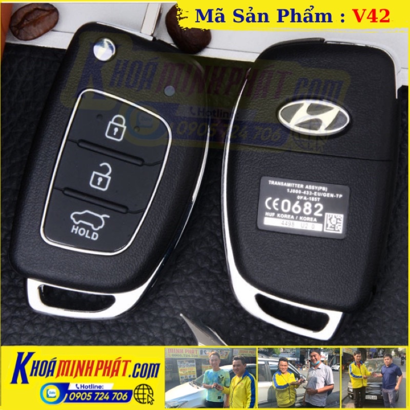 Vỏ Chìa khóa xe Hyundai Accent, I10 Chính Hãng